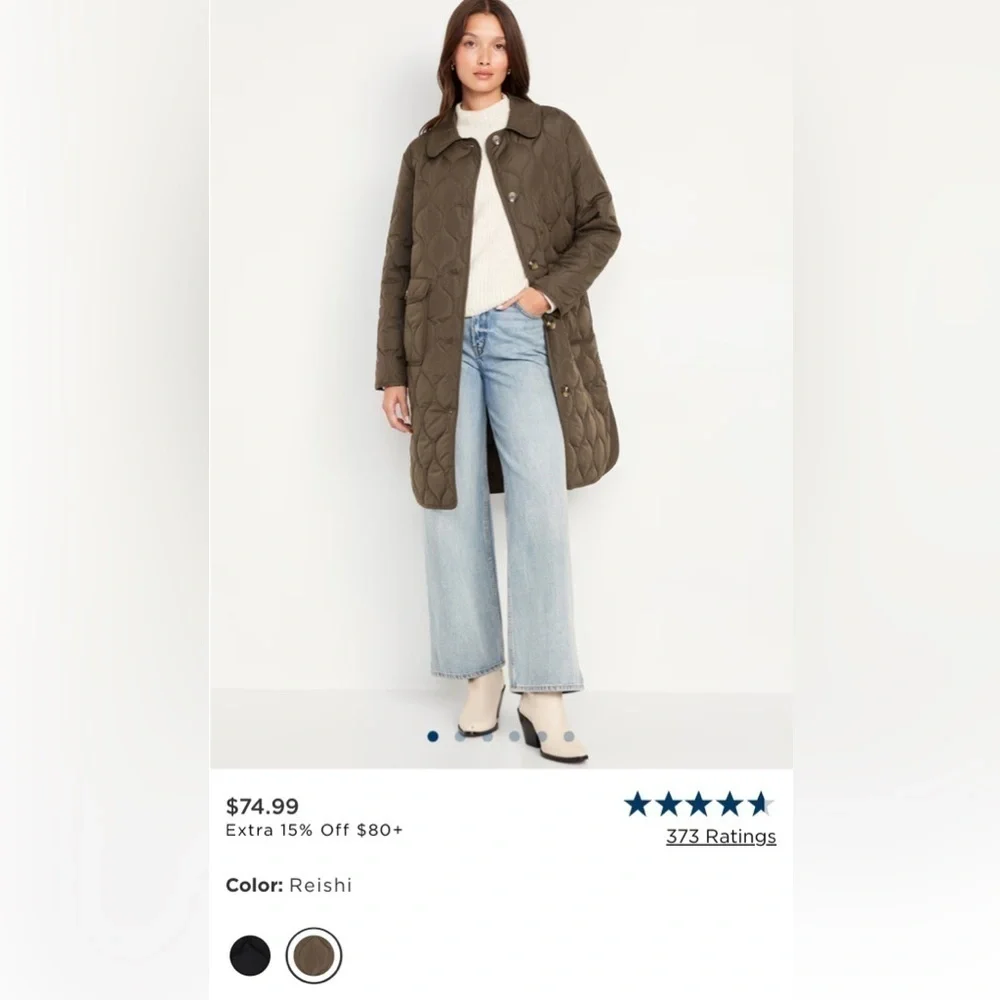 Old Navy Puffer Quilted Long Coat EUC L Tall SOLD OUT/FALL2024 - Picture 8 of 8